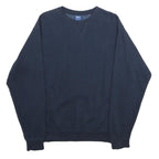 REEBOK Mens Blue Crew Neck S Cotton Blend Pullover Sweatshirt Casual Comfort