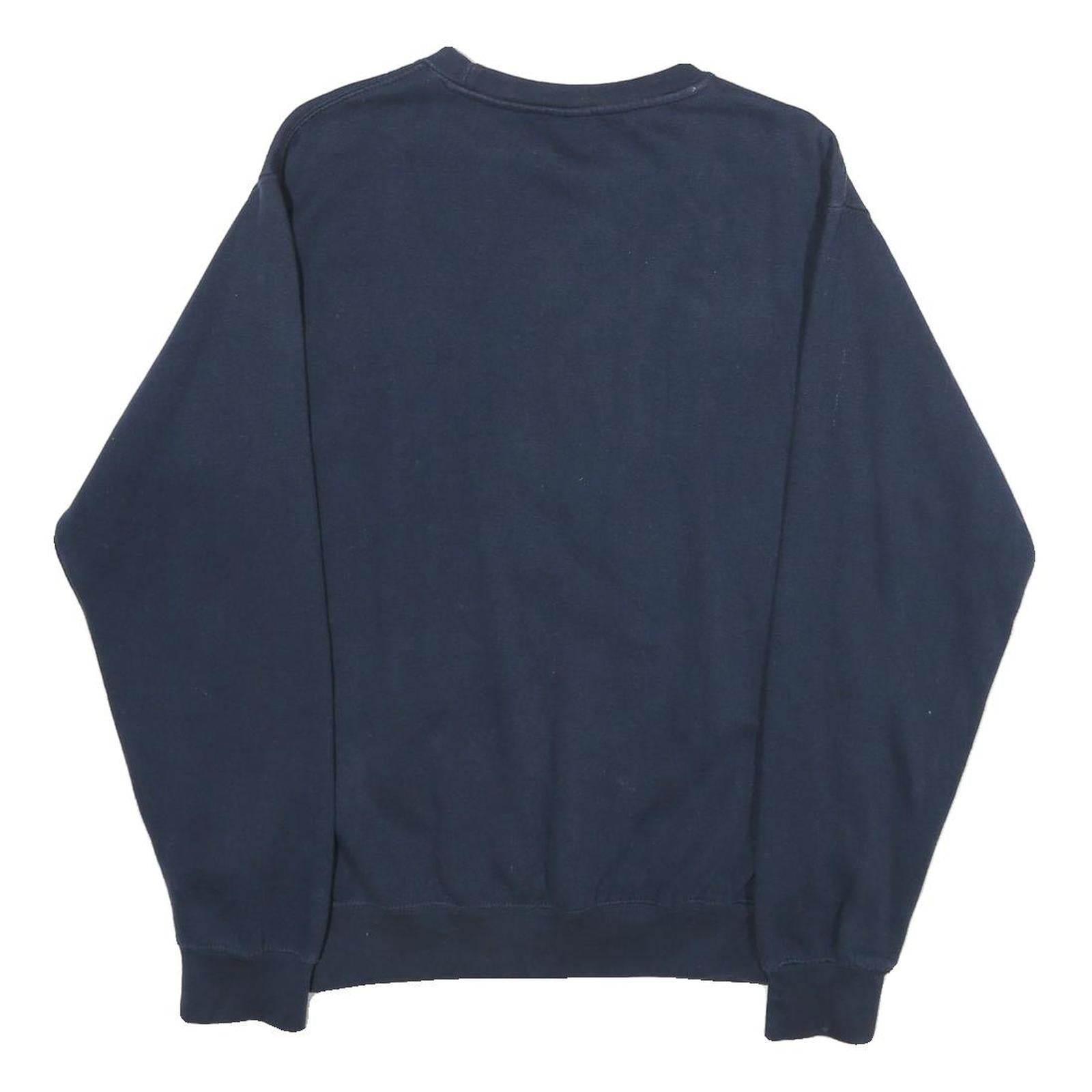 REEBOK Mens Blue Crew Neck S Cotton Blend Pullover Sweatshirt Casual Comfort