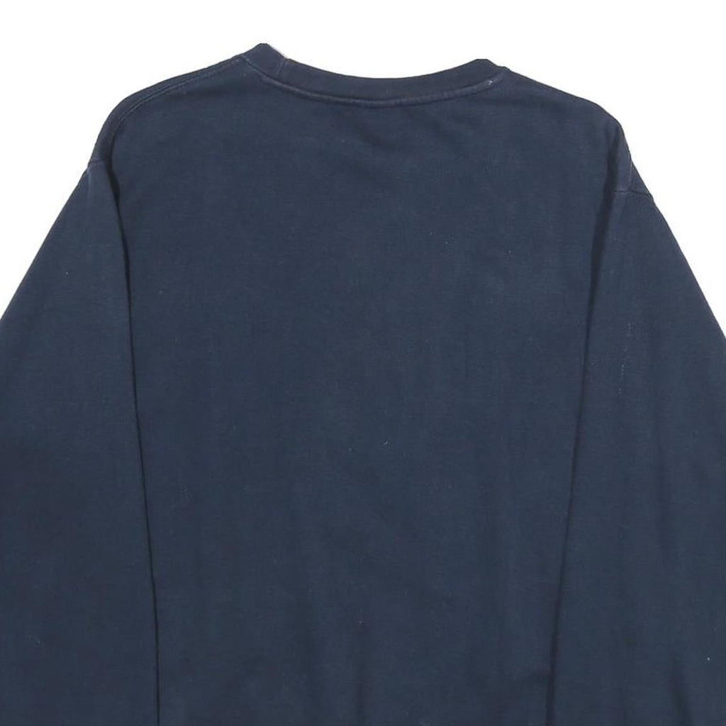 REEBOK Mens Blue Crew Neck S Cotton Blend Pullover Sweatshirt Casual Comfort