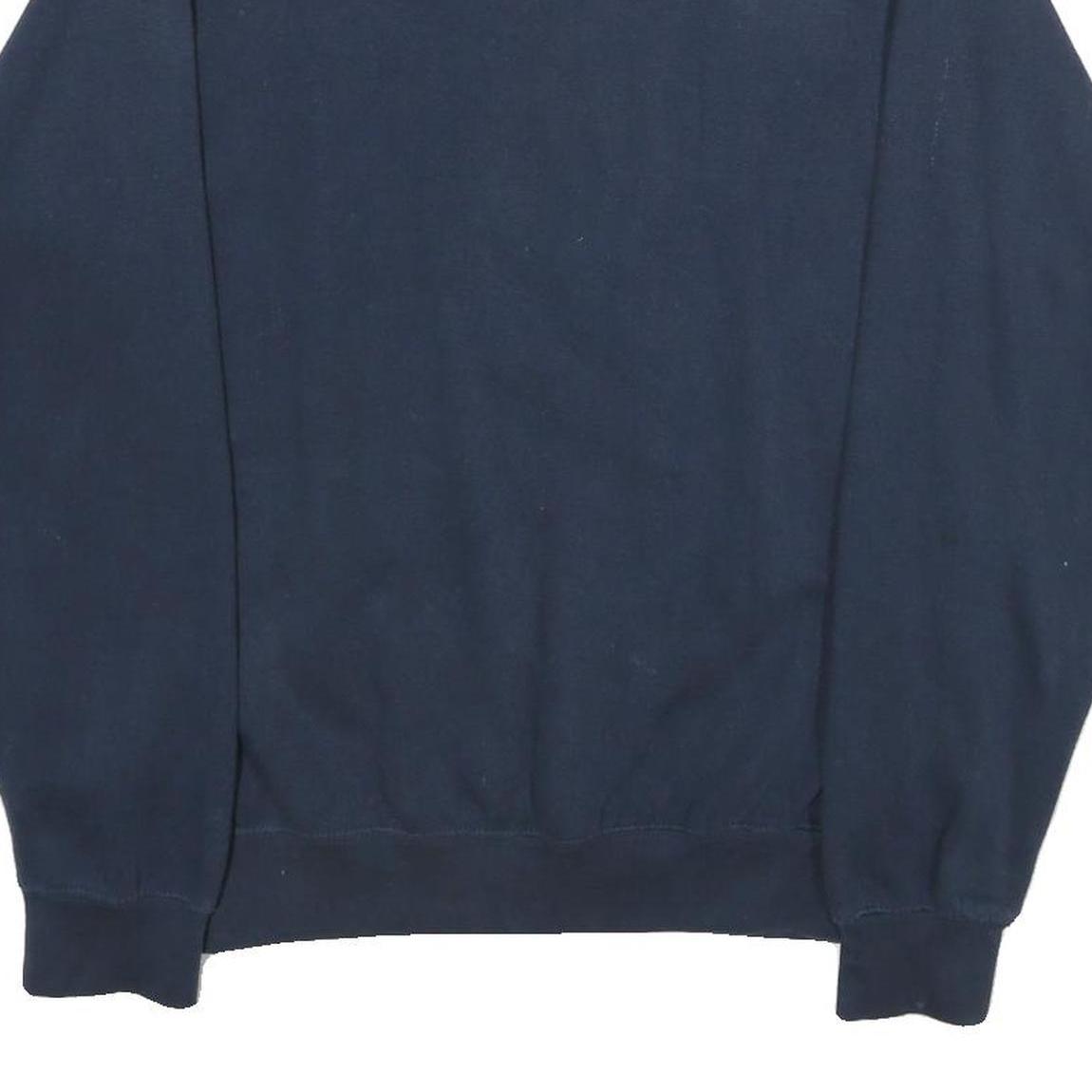 REEBOK Mens Blue Crew Neck S Cotton Blend Pullover Sweatshirt Casual Comfort