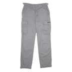 TEDDYS Mens Cotton Blend Grey Regular Cargo Trousers W30 L32 Utility Pockets Zip