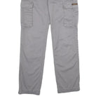 TEDDYS Mens Cotton Blend Grey Regular Cargo Trousers W30 L32 Utility Pockets Zip