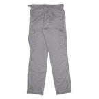 TEDDYS Mens Cotton Blend Grey Regular Cargo Trousers W30 L32 Utility Pockets Zip