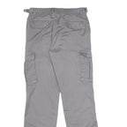 TEDDYS Mens Cotton Blend Grey Regular Cargo Trousers W30 L32 Utility Pockets Zip