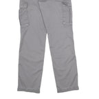 TEDDYS Mens Cotton Blend Grey Regular Cargo Trousers W30 L32 Utility Pockets Zip