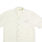 CUBAVERA Mens White Casual Shirt M Cotton Button Front Short Sleeve Summer