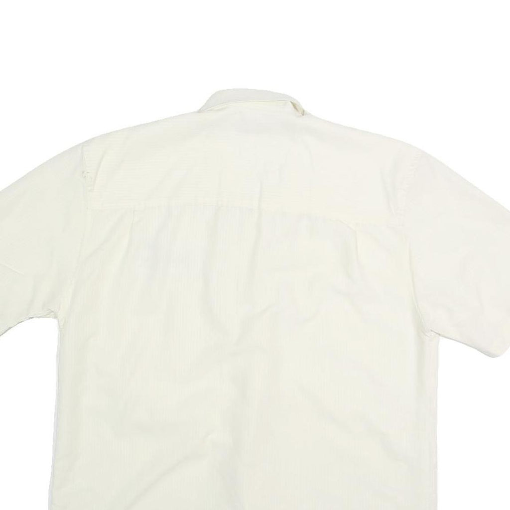 CUBAVERA Mens White Casual Shirt M Cotton Button Front Short Sleeve Summer