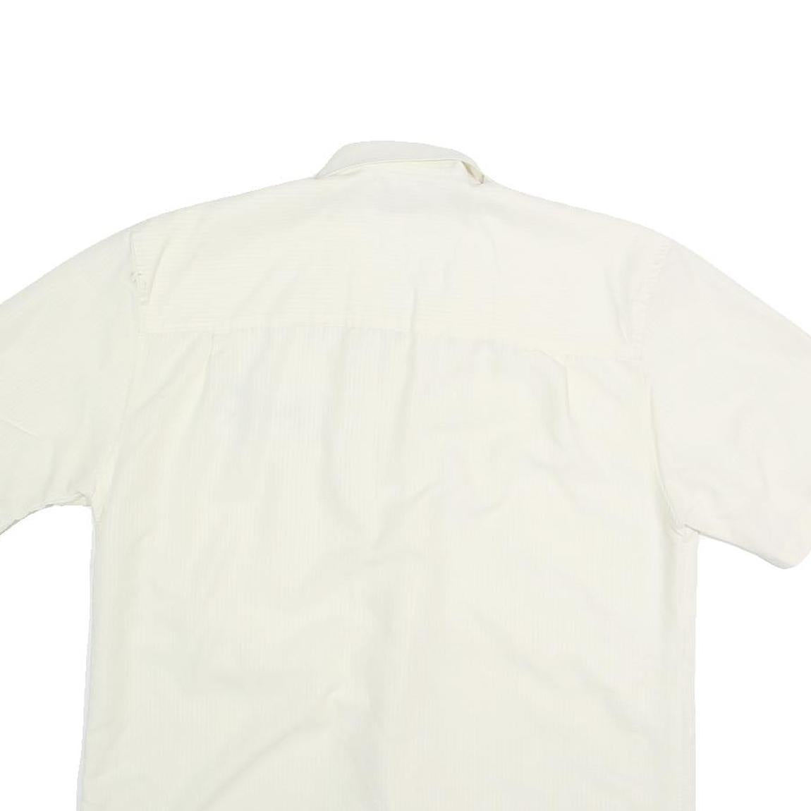 CUBAVERA Mens White Casual Shirt M Cotton Button Front Short Sleeve Summer