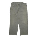 DICKIES Mens Regular Fit Cotton Blend Grey Trousers W37 L28 Workwear Casual Zip