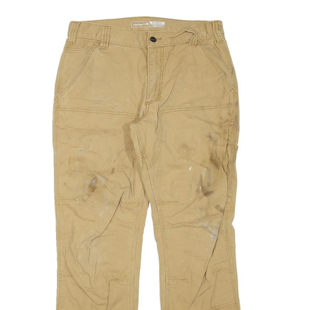 CARHARTT Mens Jeans Beige Regular Straight Denim Raw Cotton Blend W30 L29