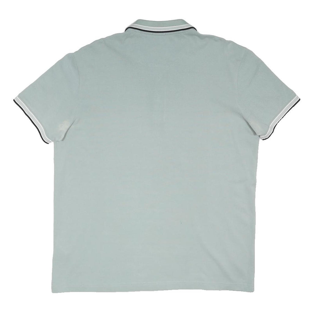 BOSS Mens Green & White Black Short Sleeve Polo Shirt XL Plain Cotton Blend