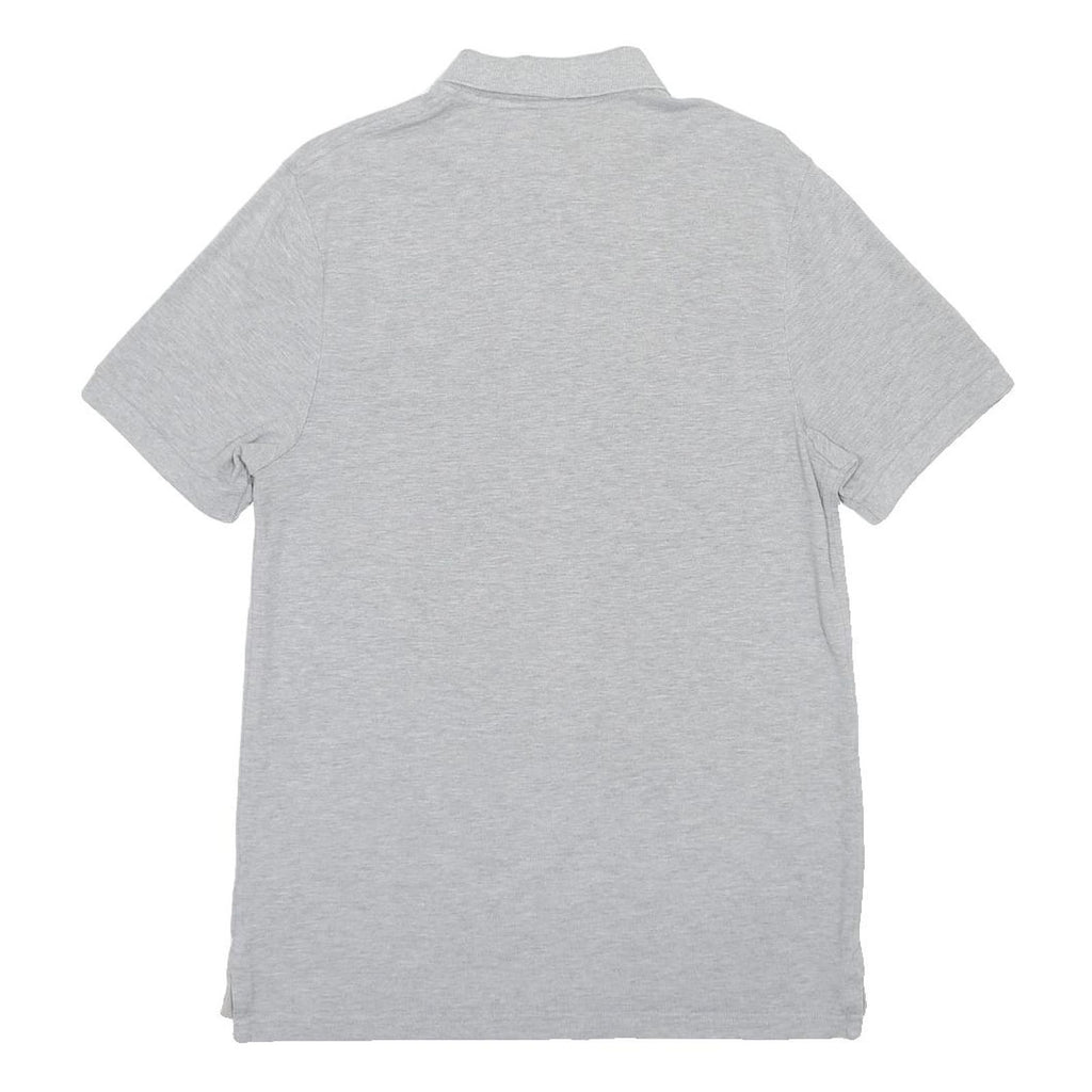 NIKE Mens Grey Short Sleeve Plain Polo Shirt L Cotton Blend Casual