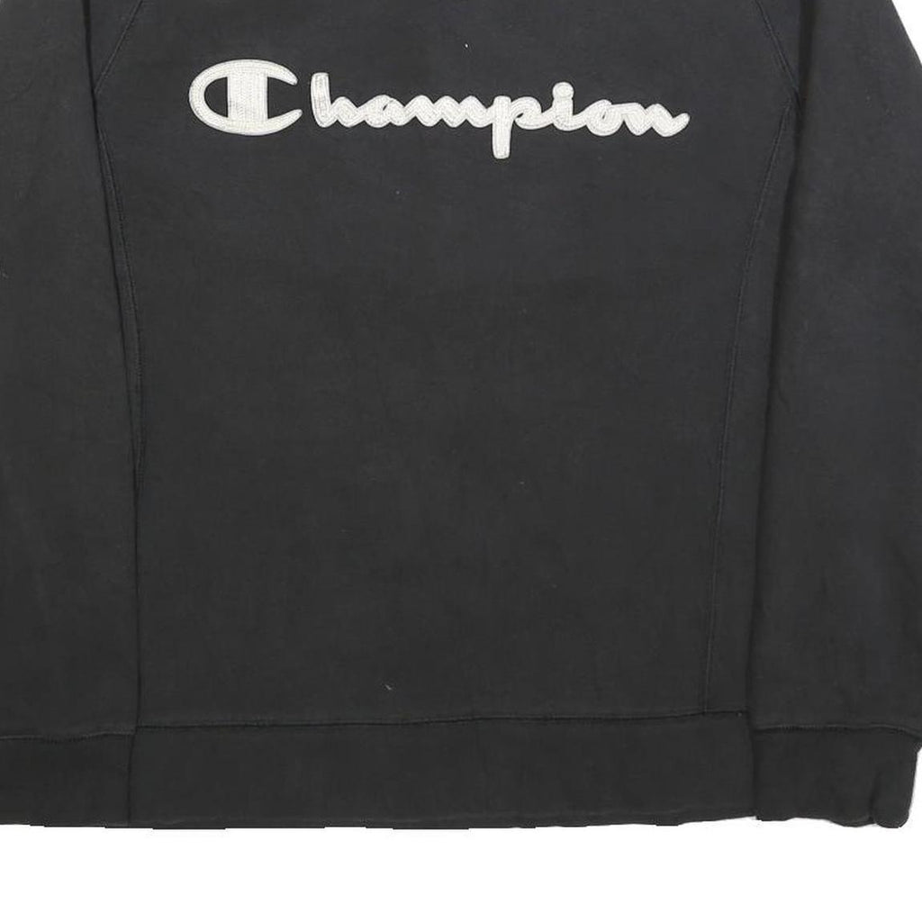 CHAMPION Mens Black Cotton Blend Crew Neck M Sweatshirt Pullover Logo
