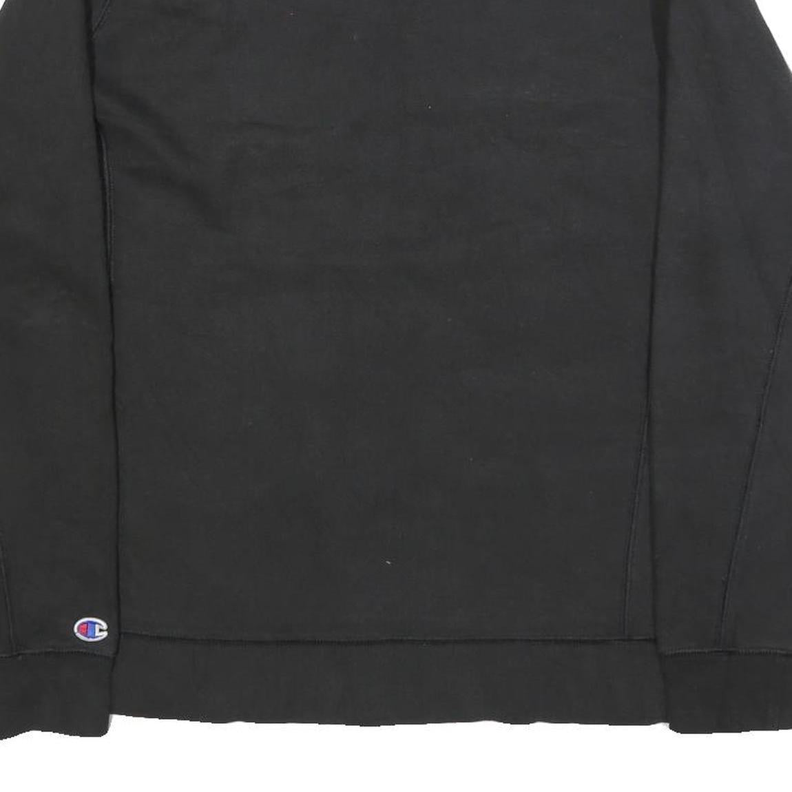 CHAMPION Mens Black Cotton Blend Crew Neck M Sweatshirt Pullover Logo