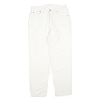 LAURA BIAGIOTTI Womens Cotton Blend White Regular Fit Straight Trousers W32 L28