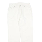 LAURA BIAGIOTTI Womens Cotton Blend White Regular Fit Straight Trousers W32 L28