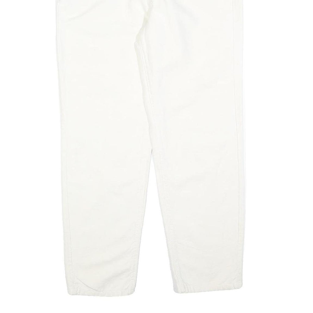 LAURA BIAGIOTTI Womens Cotton Blend White Regular Fit Straight Trousers W32 L28