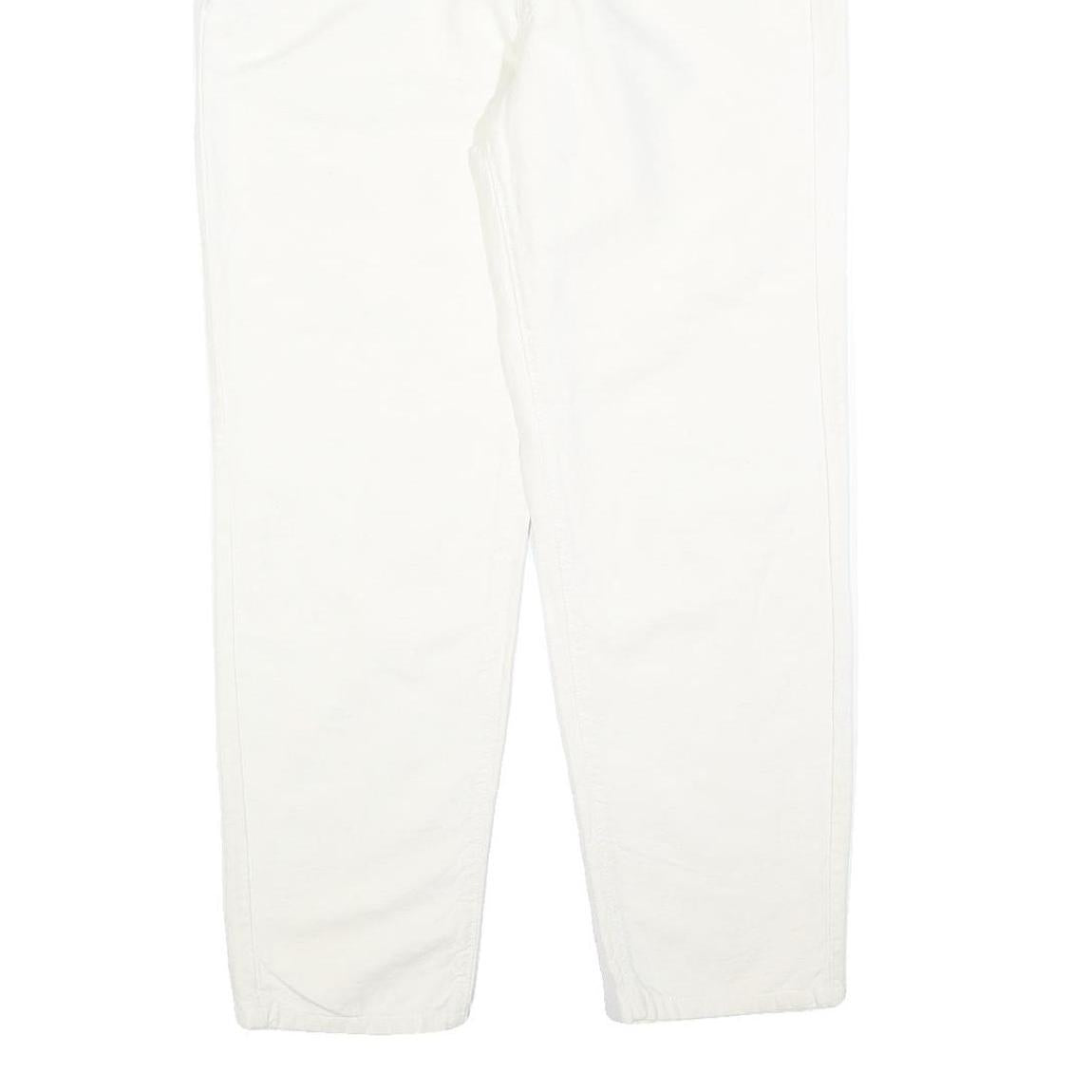 LAURA BIAGIOTTI Womens Cotton Blend White Regular Fit Straight Trousers W32 L28