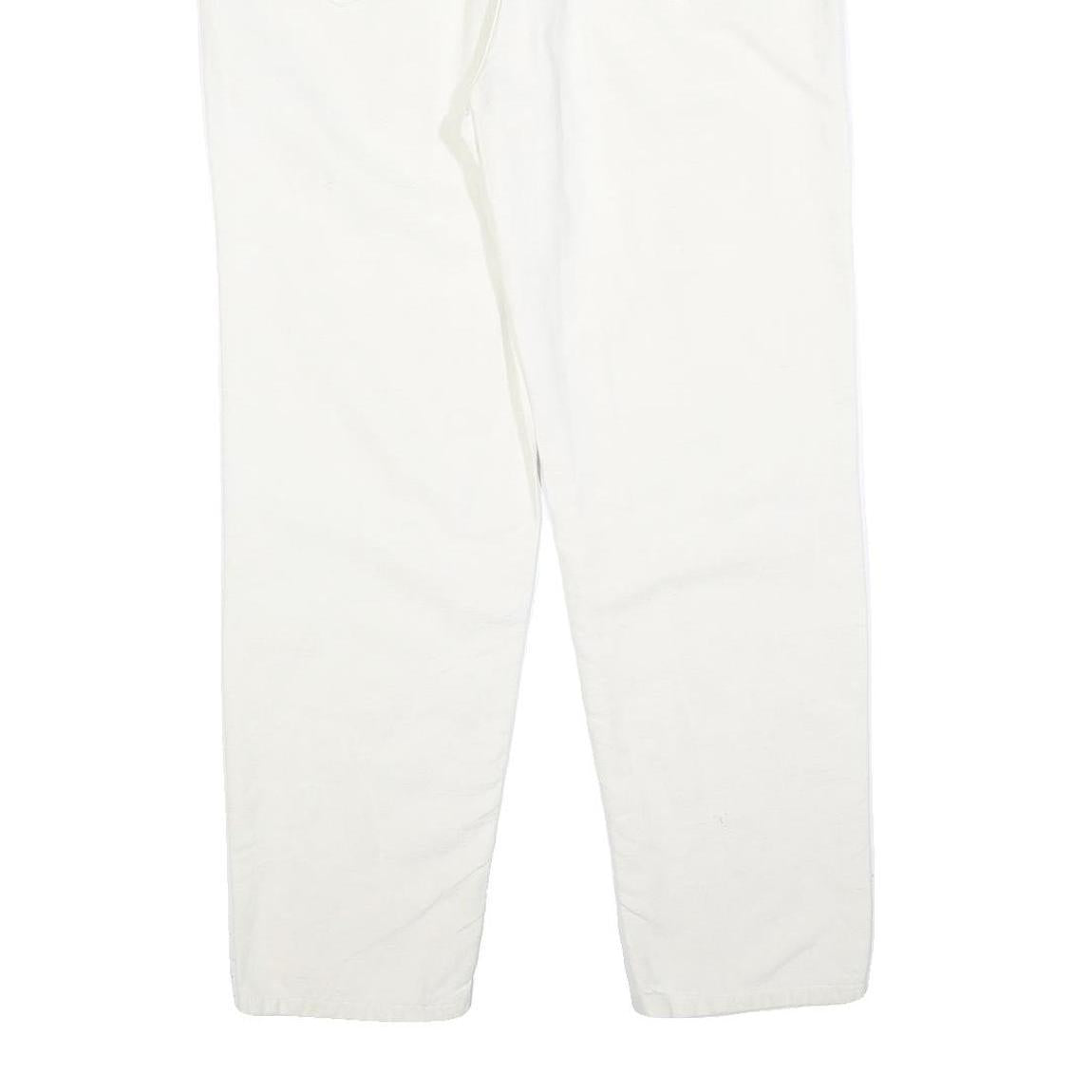 LAURA BIAGIOTTI Womens Cotton Blend White Regular Fit Straight Trousers W32 L28