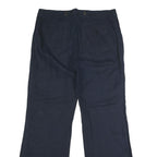 BANANA REPUBLIC Womens Linen Navy Relaxed Wide-Leg Trousers W34 L32 Casual