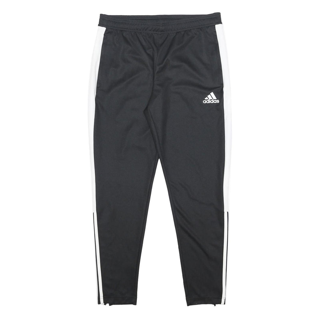 ADIDAS Mens Joggers Black & White L W32 L28 Slim Tapered Athletic Sportswear