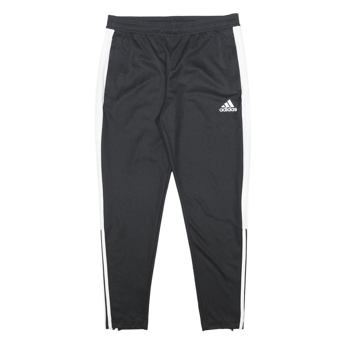 ADIDAS Mens Joggers Black & White L W32 L28 Slim Tapered Athletic Sportswear