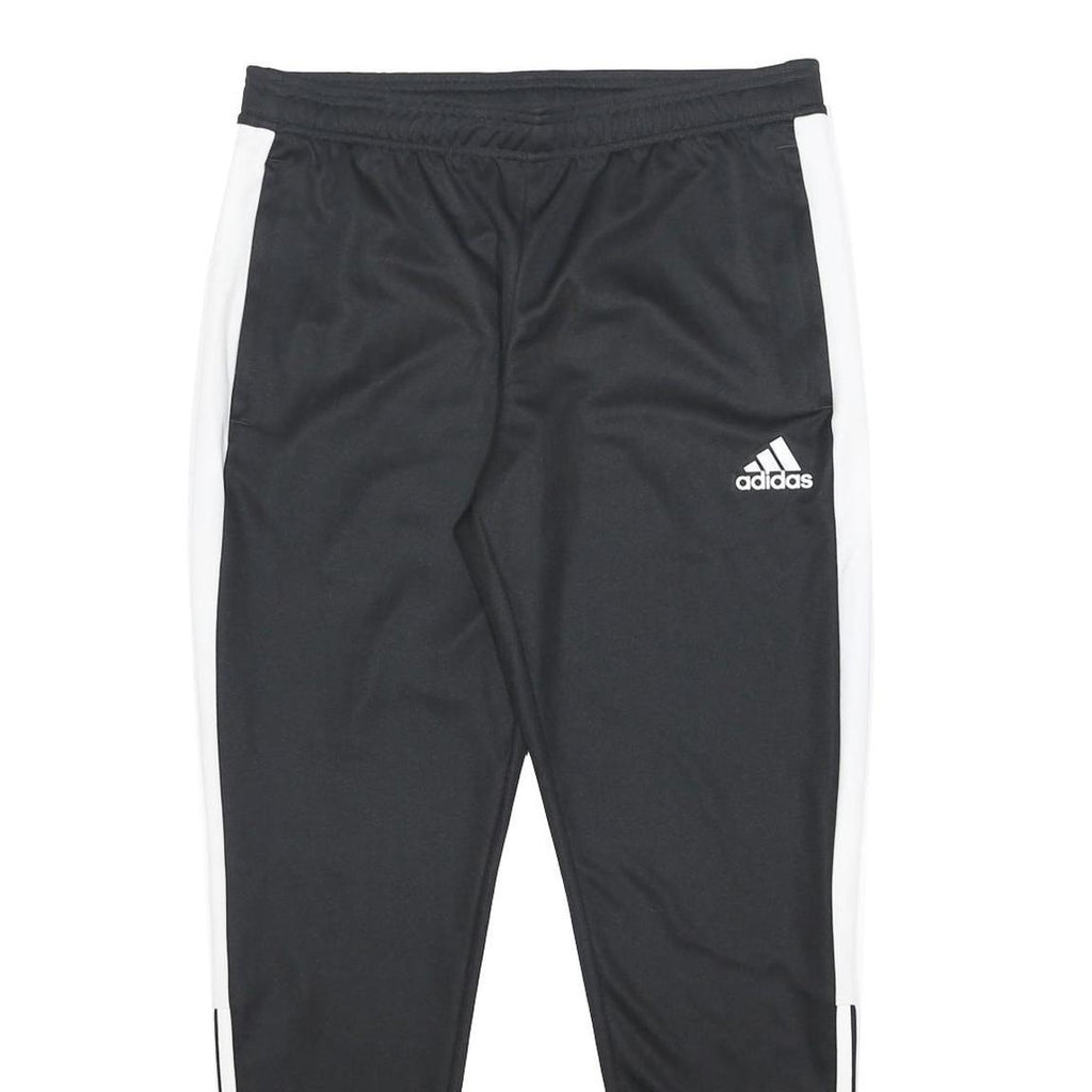 ADIDAS Mens Joggers Black & White L W32 L28 Slim Tapered Athletic Sportswear