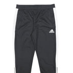 ADIDAS Mens Joggers Black & White L W32 L28 Slim Tapered Athletic Sportswear