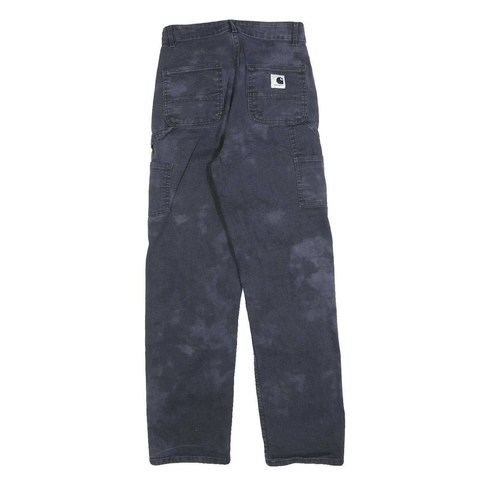 CARHARTT Womens Regular Fit Straight Leg Denim Rinse W24 L28 Cotton Blend Zip