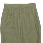 Womens Green Wool Plain Pencil Knee Length Skirt M Classic Tailored Style