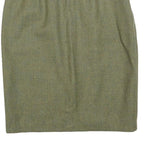 Womens Green Wool Plain Pencil Knee Length Skirt M Classic Tailored Style