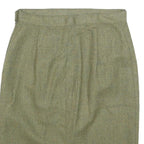 Womens Green Wool Plain Pencil Knee Length Skirt M Classic Tailored Style