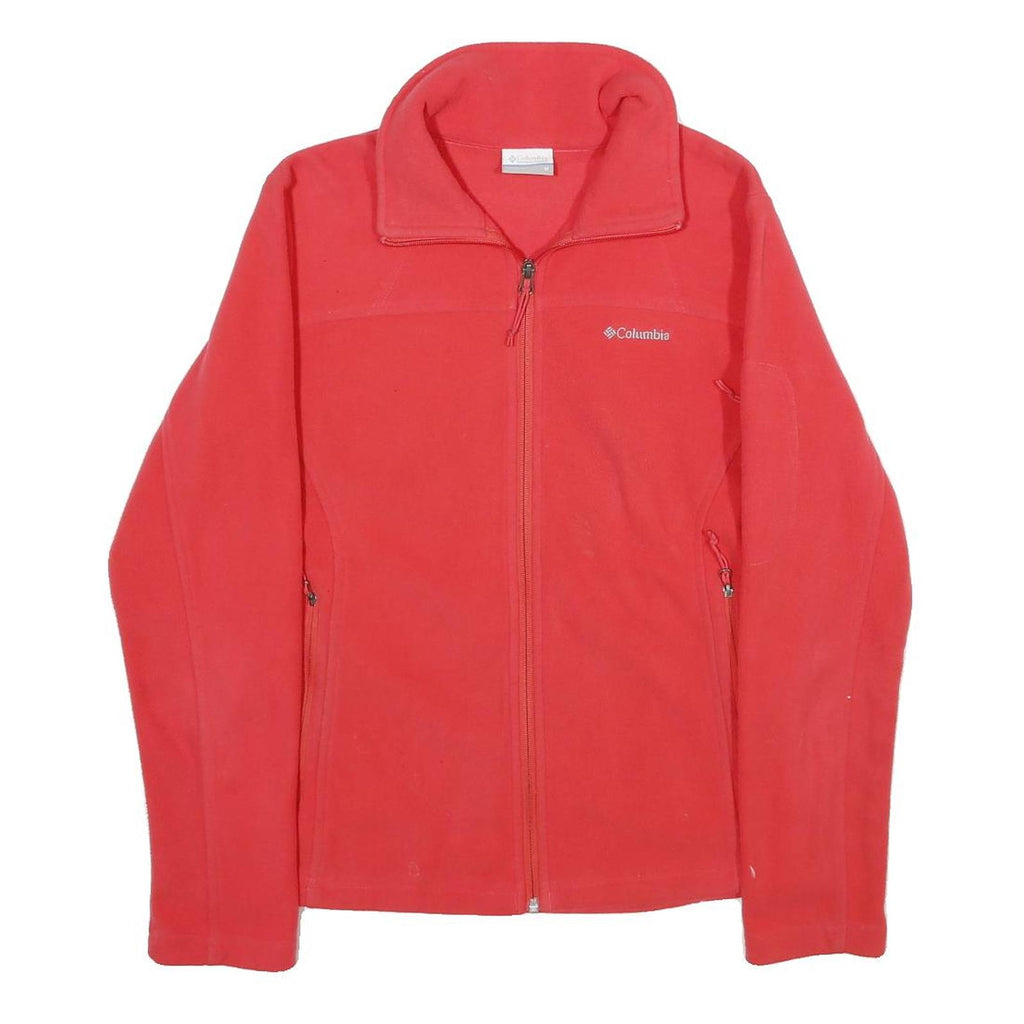 COLUMBIA Womens Red Jacket M Polyester Plain Zip Outdoor Warm Layer