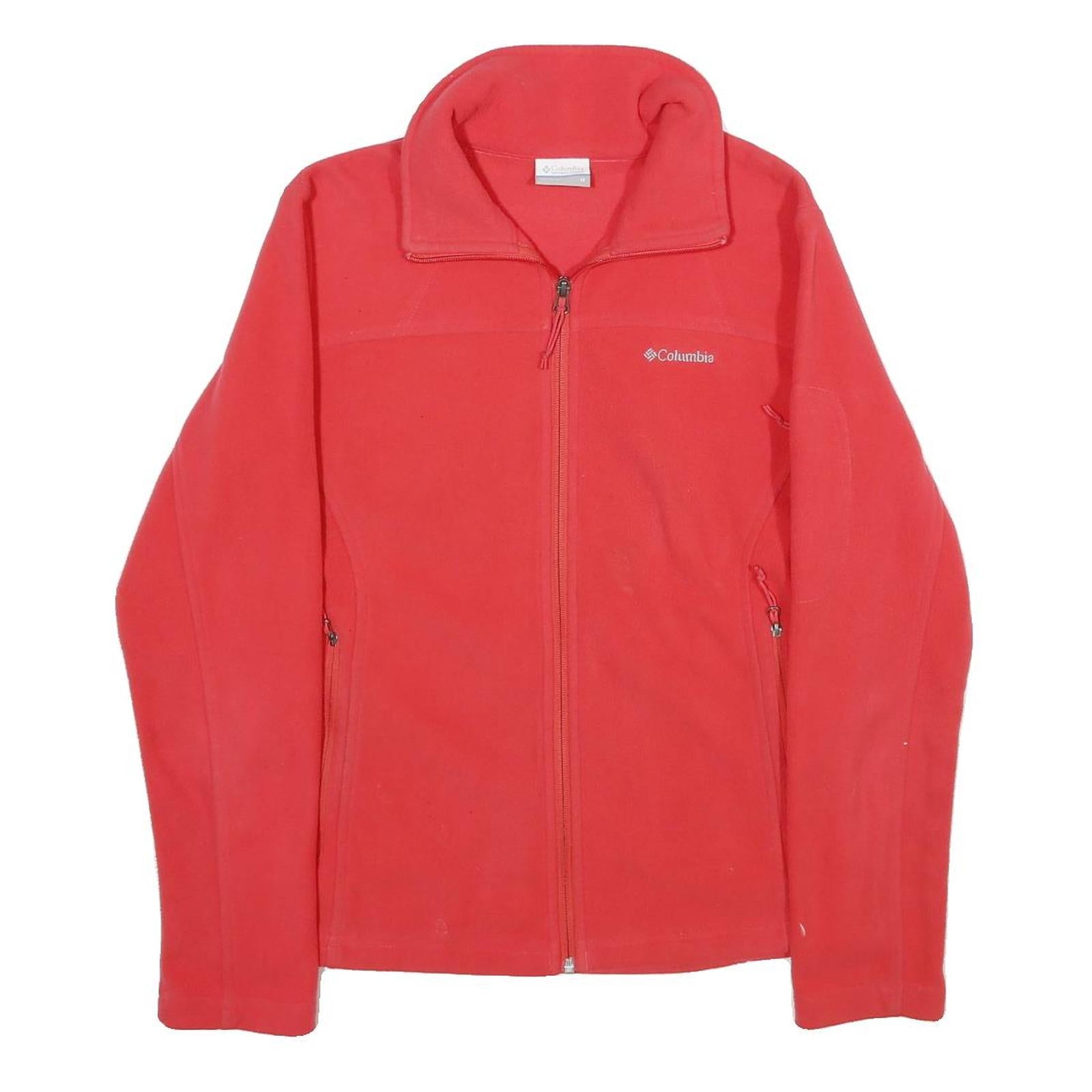 COLUMBIA Womens Red Jacket M Polyester Plain Zip Outdoor Warm Layer