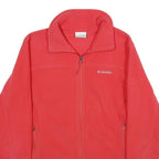 COLUMBIA Womens Red Jacket M Polyester Plain Zip Outdoor Warm Layer