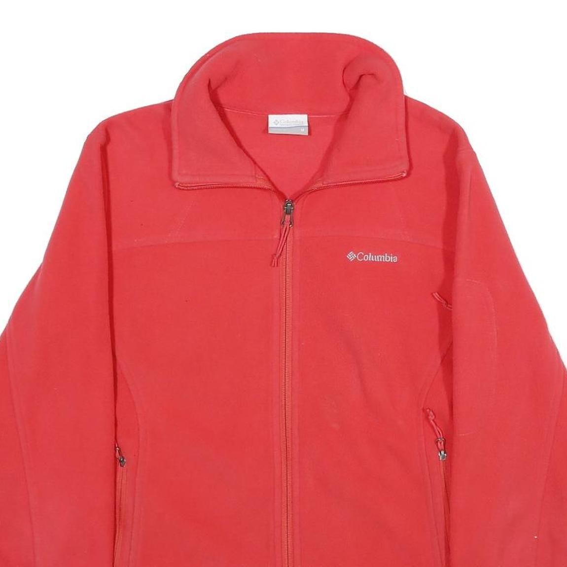COLUMBIA Womens Red Jacket M Polyester Plain Zip Outdoor Warm Layer