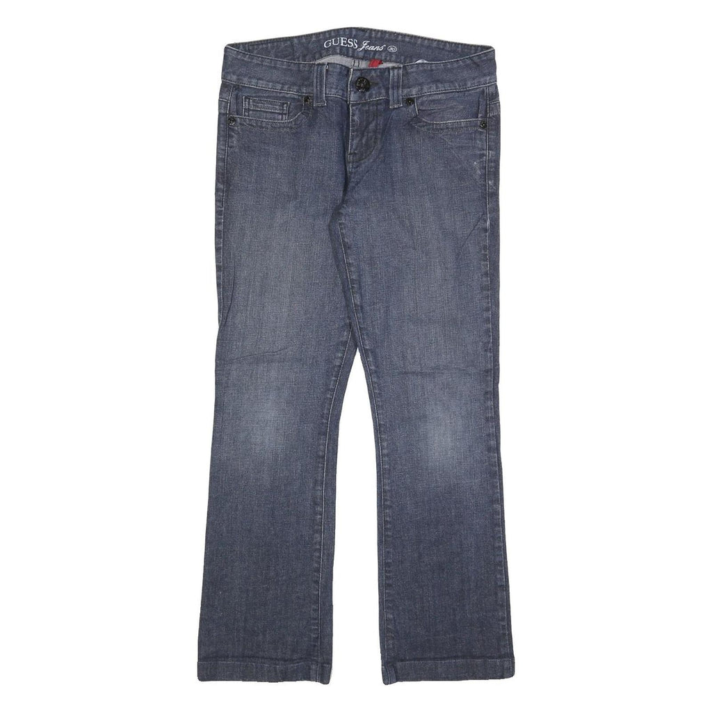 GUESS Womens Blue Regular Straight Denim W30 L30 Cotton Blend Zip Comfortable