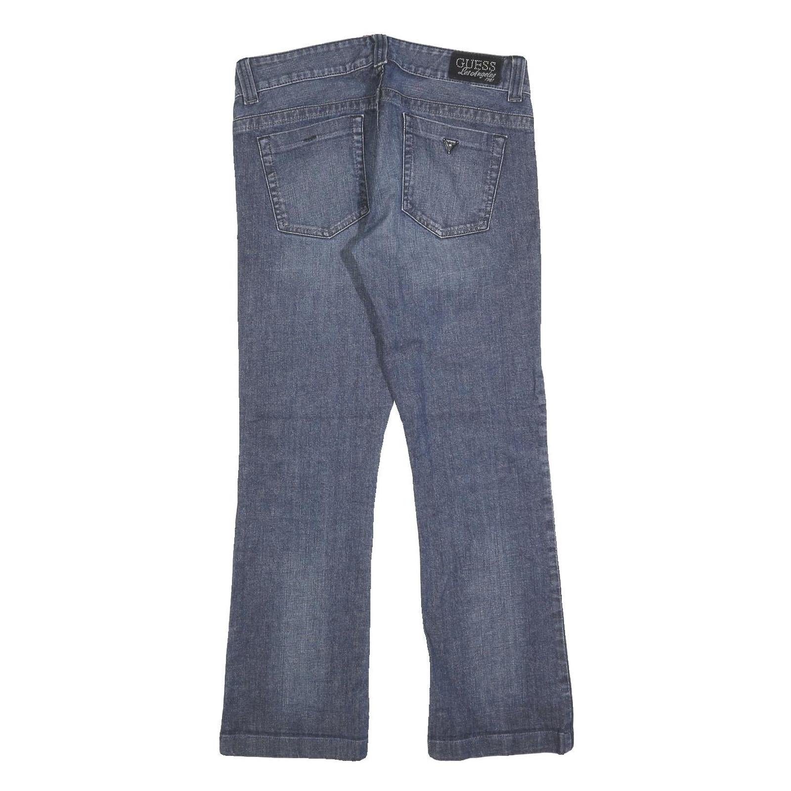 GUESS Womens Blue Regular Straight Denim W30 L30 Cotton Blend Zip Comfortable