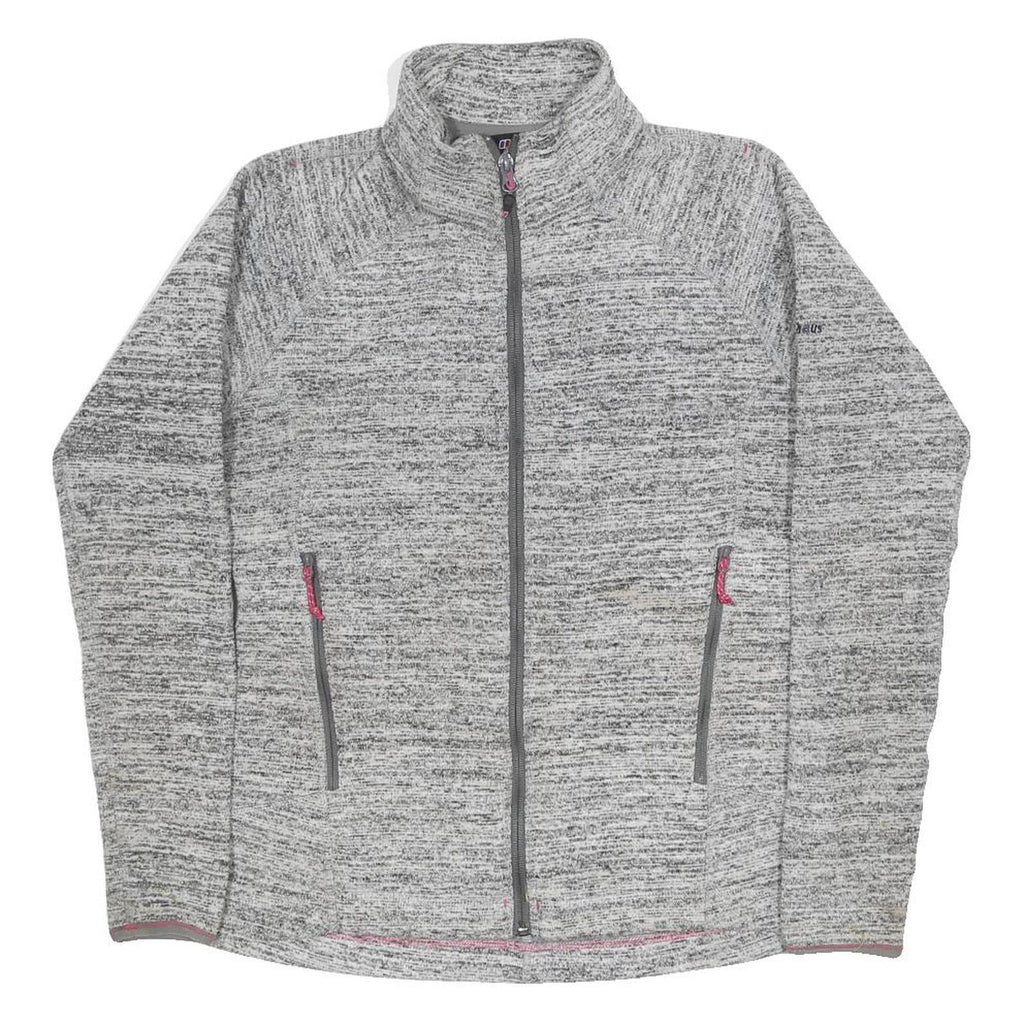 BERGHAUS Womens Grey Jacket UK 10 Polyester Blend Zip Casual Outdoor