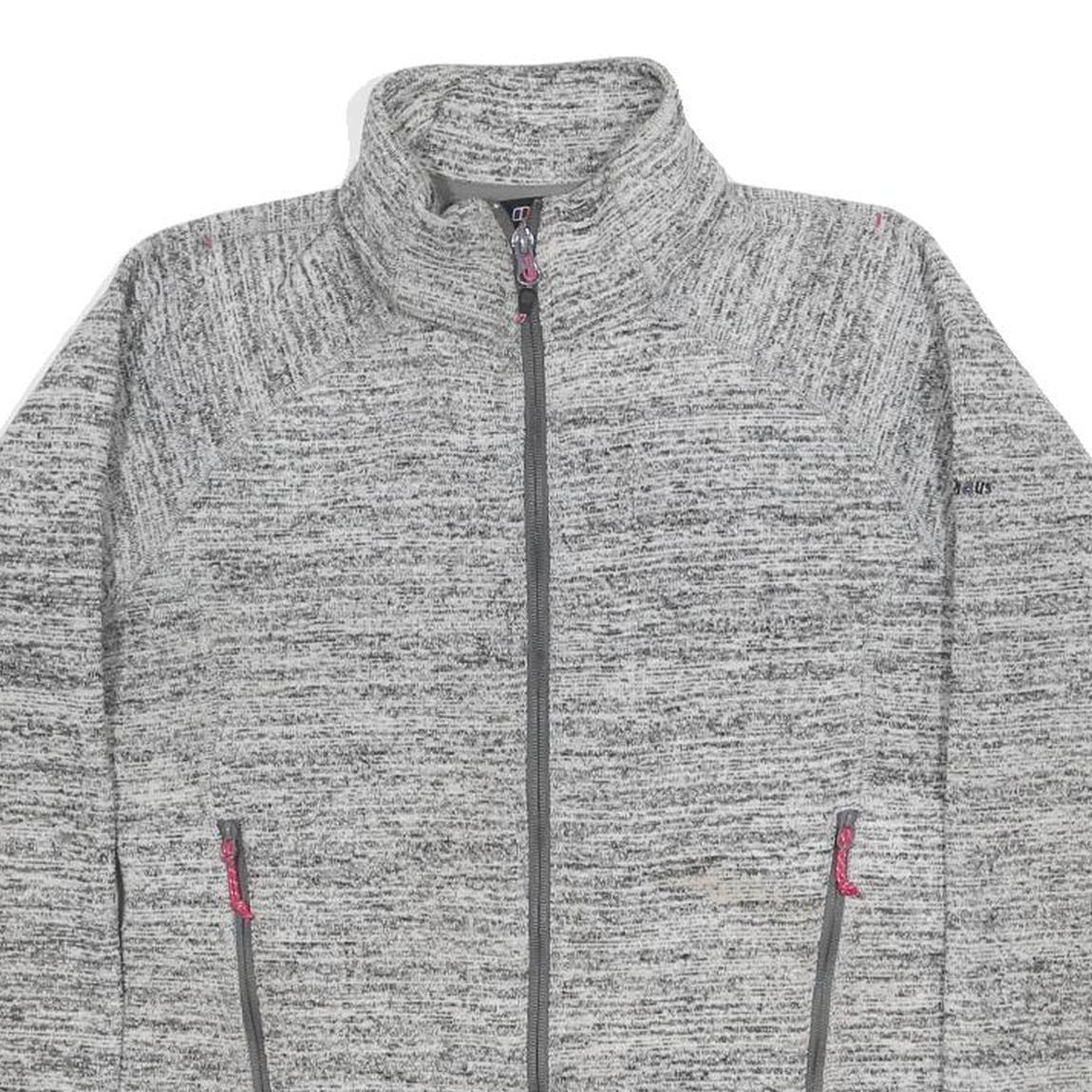 BERGHAUS Womens Grey Jacket UK 10 Polyester Blend Zip Casual Outdoor