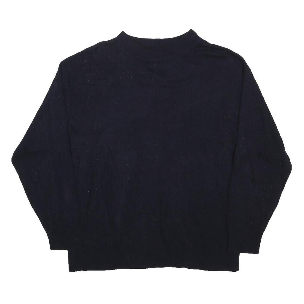 SAG HARBOR Womens Black Plain Knit Crew Neck Basic Knit Jumper L Casual Wear