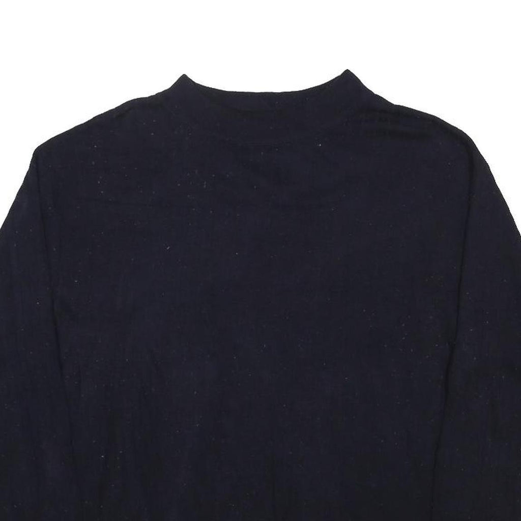 SAG HARBOR Womens Black Plain Knit Crew Neck Basic Knit Jumper L Casual Wear