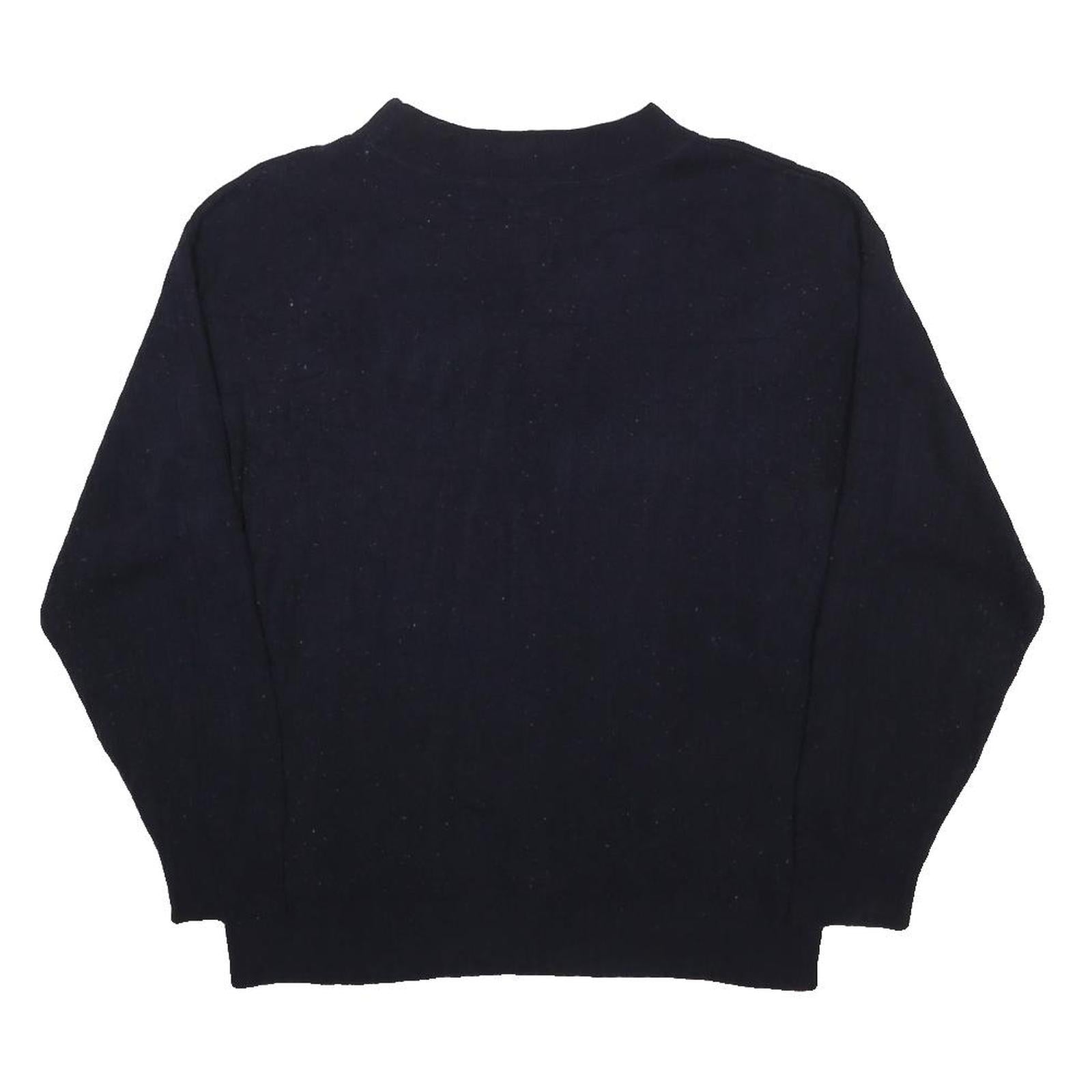 SAG HARBOR Womens Black Plain Knit Crew Neck Basic Knit Jumper L Casual Wear