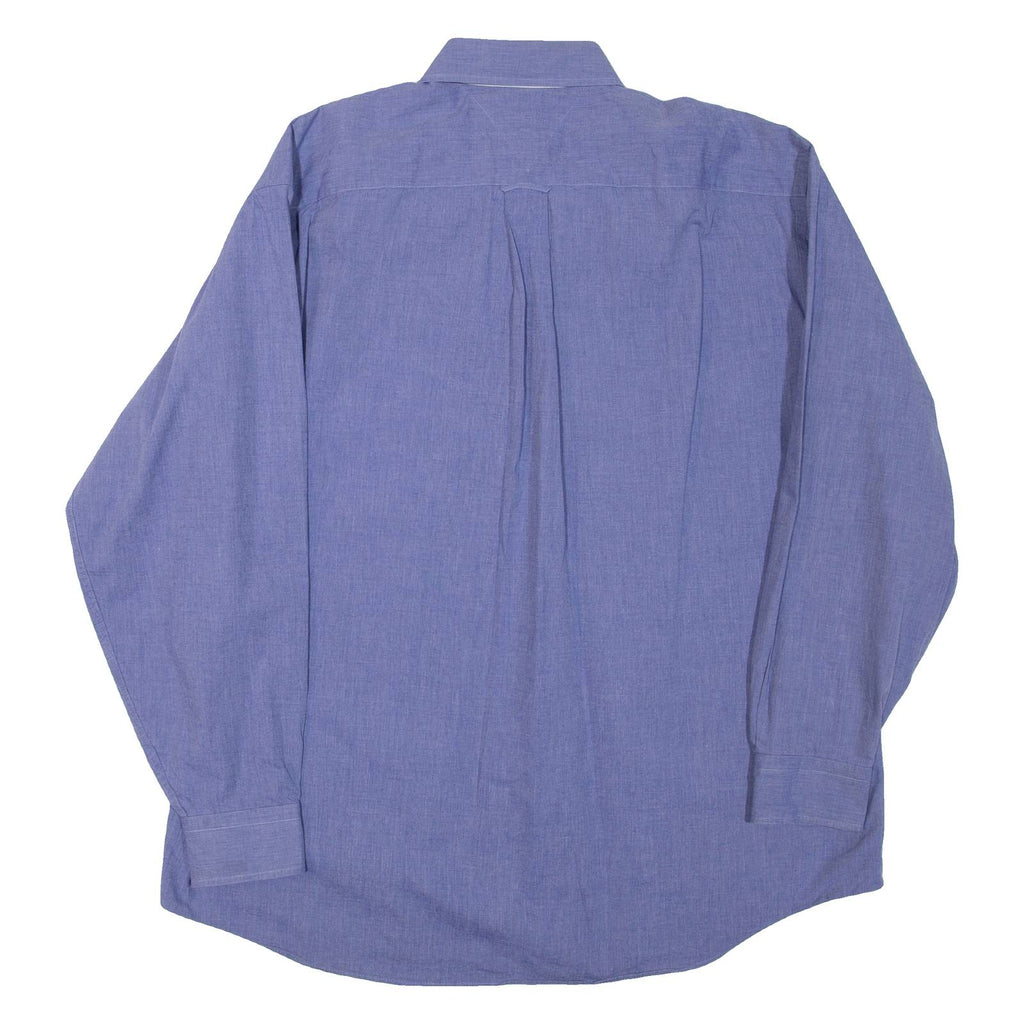 TOMMY HILFIGER Mens Plain Shirt Blue Long Sleeve XL