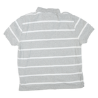 TOMMY HILFIGER Womens Grey & White Striped Short Sleeve Polo Shirt M Classic