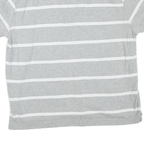 TOMMY HILFIGER Womens Grey & White Striped Short Sleeve Polo Shirt M Classic