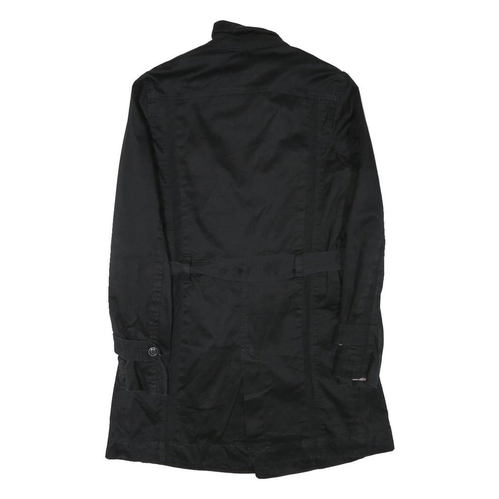 DIESEL Womens Black Military Jacket S Cotton Blend Button Front Stylish