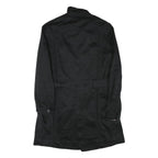 DIESEL Womens Black Military Jacket S Cotton Blend Button Front Stylish