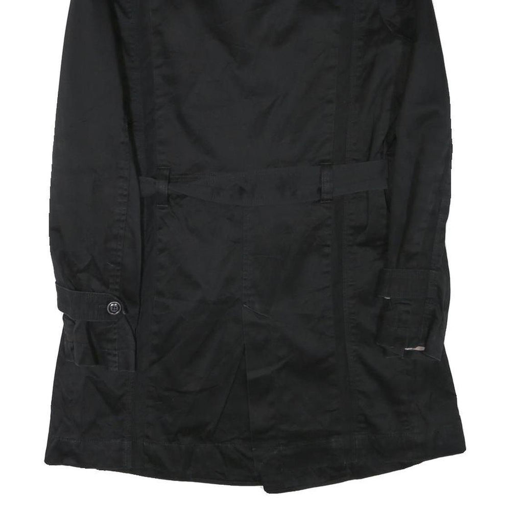 DIESEL Womens Black Military Jacket S Cotton Blend Button Front Stylish