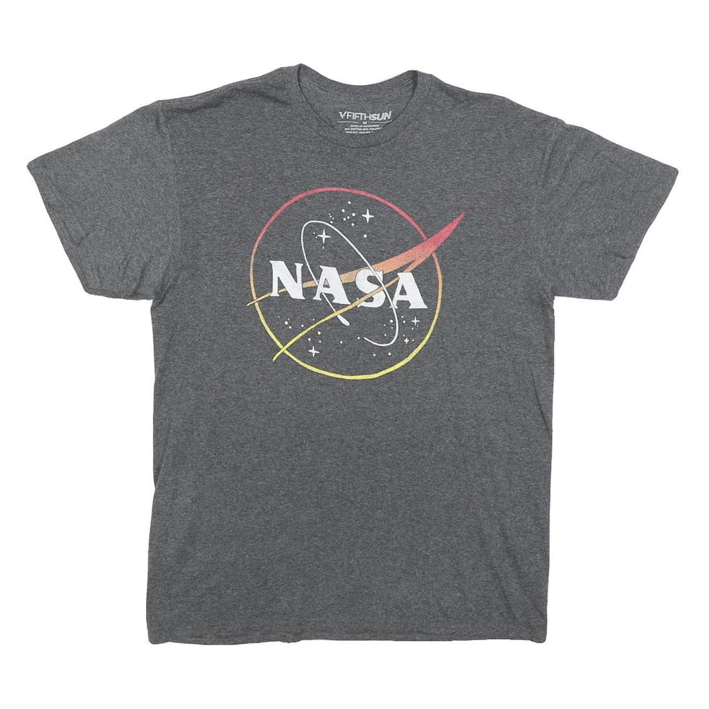 FIFTHSUN Mens Grey NASA Graphic T-Shirt M Short Sleeve Crew Neck